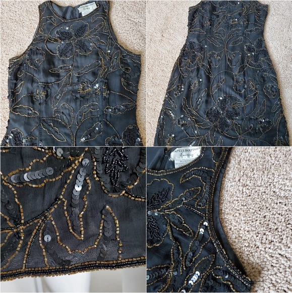 Papell boutique evening beaded dress 8 - Picture 12 of 15